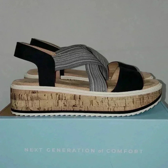 LIFE STRIDE Velocity 2.0 Clementine Round Toe Cork Platform Slip On Sandals 10 M - Picture 2 of 10